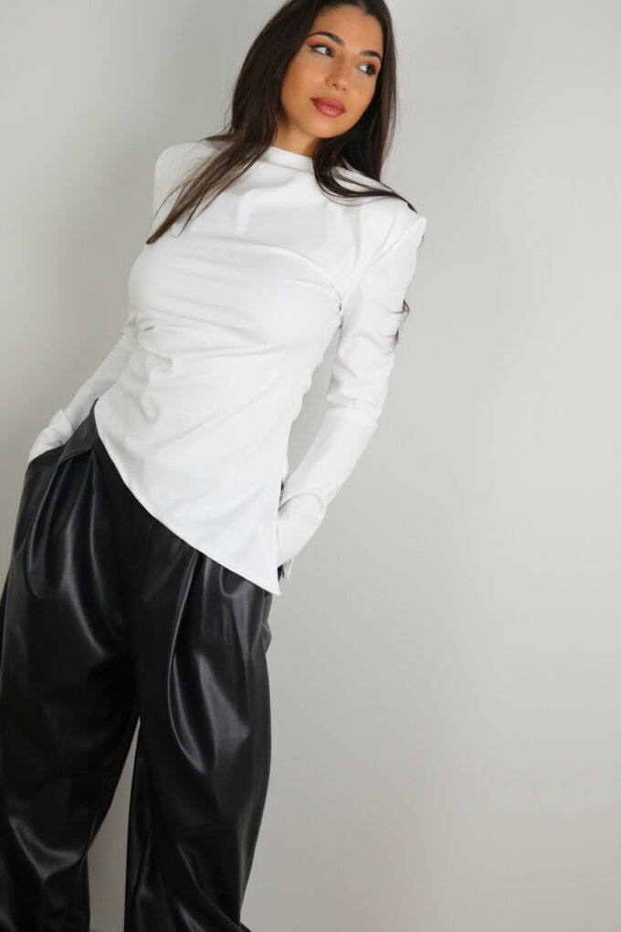 Camiseta Asimétrica Pliegues