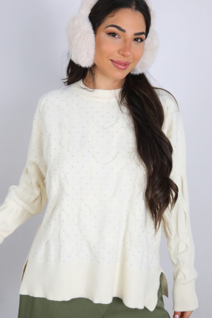 Jersey Relieves Brillos - Única, Beige