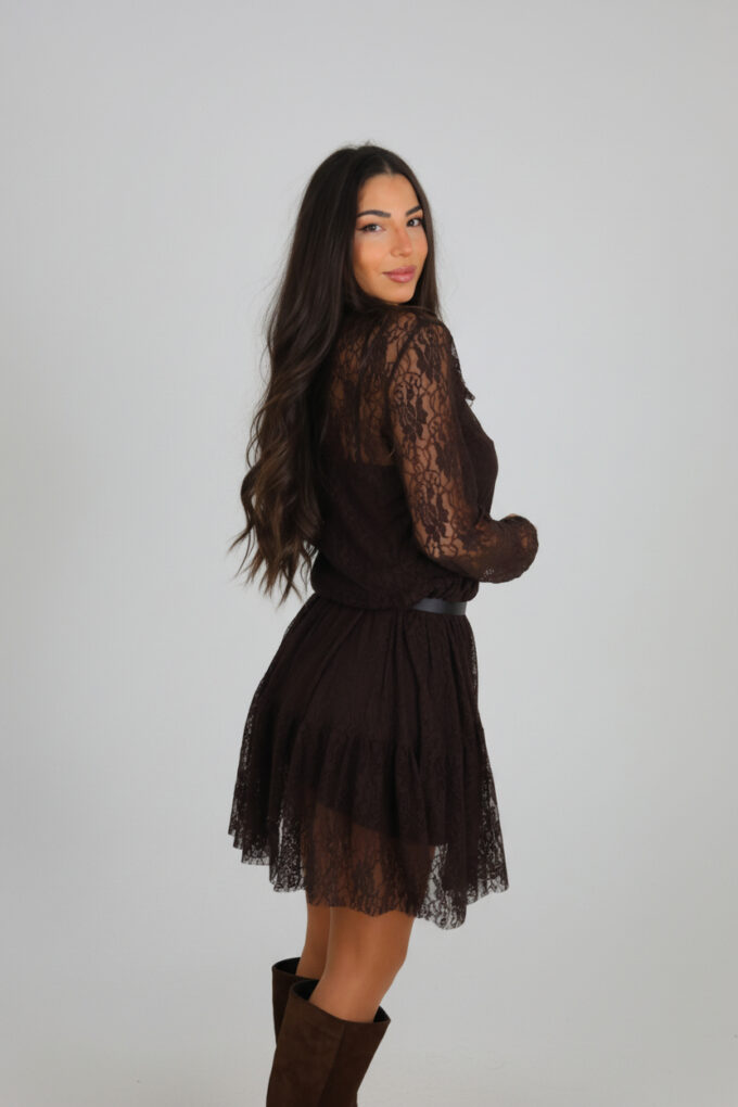 Vestido Encaje Con Forro