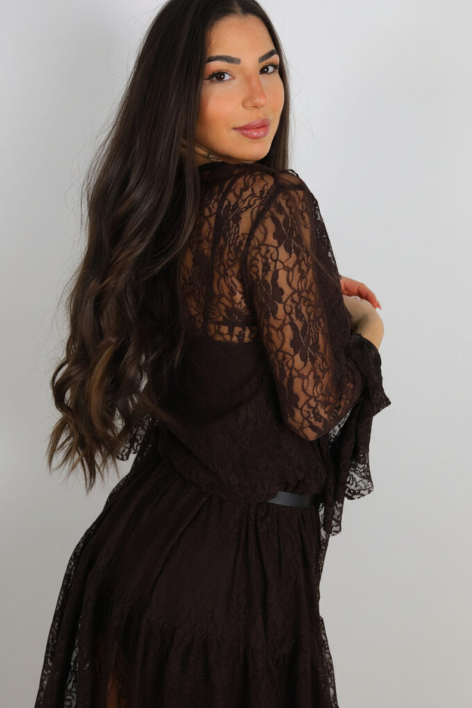 Vestido Encaje Con Forro