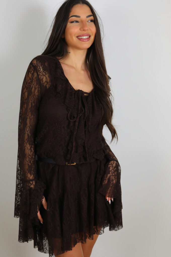 Vestido Encaje Con Forro