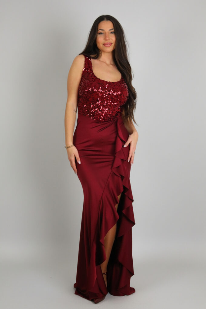 Vestido Lentejuelas Volantes