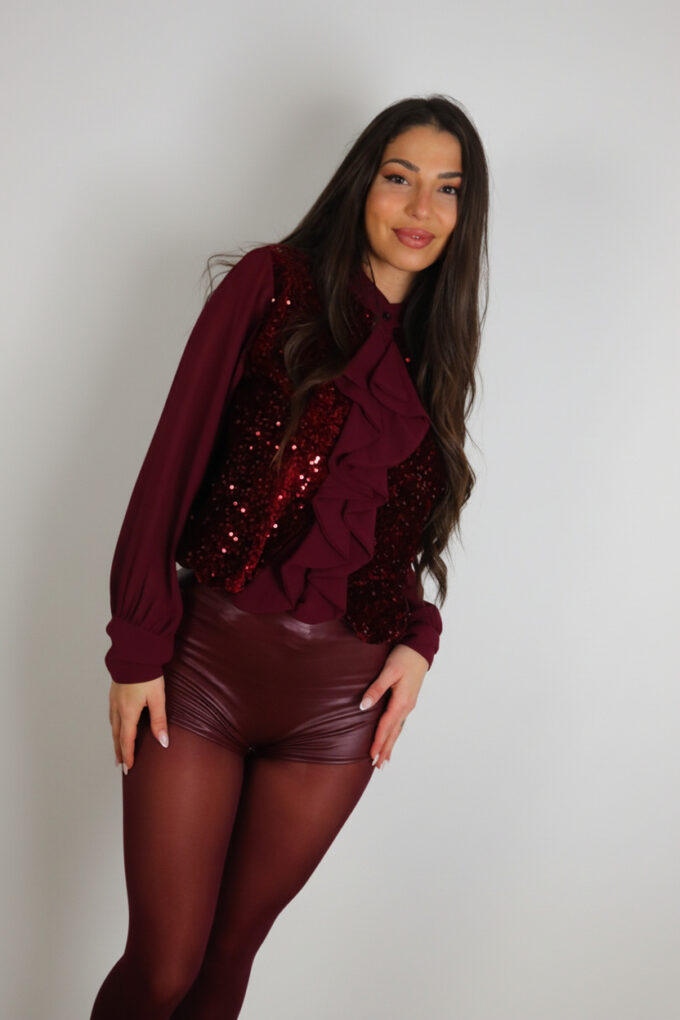 Blusa Lentejuelas Volantes