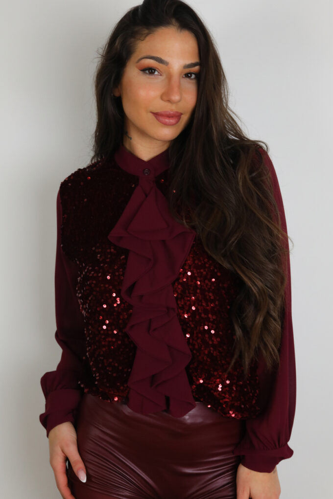 Blusa Lentejuelas Volantes