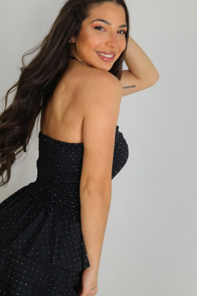 Vestido Volantes Brillos