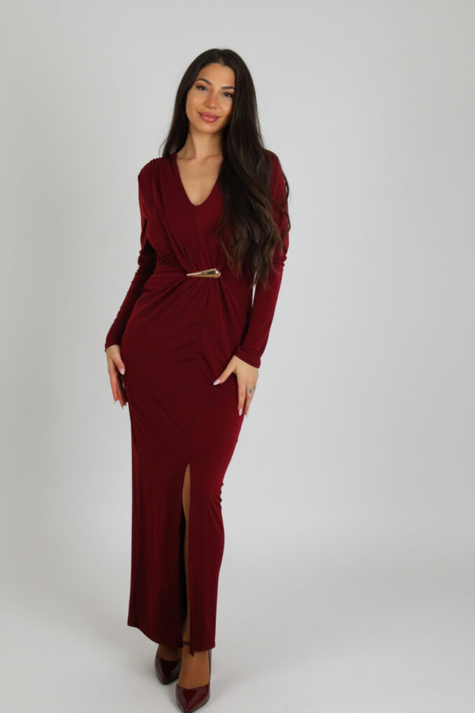 Vestido Largo Broche Lágrima