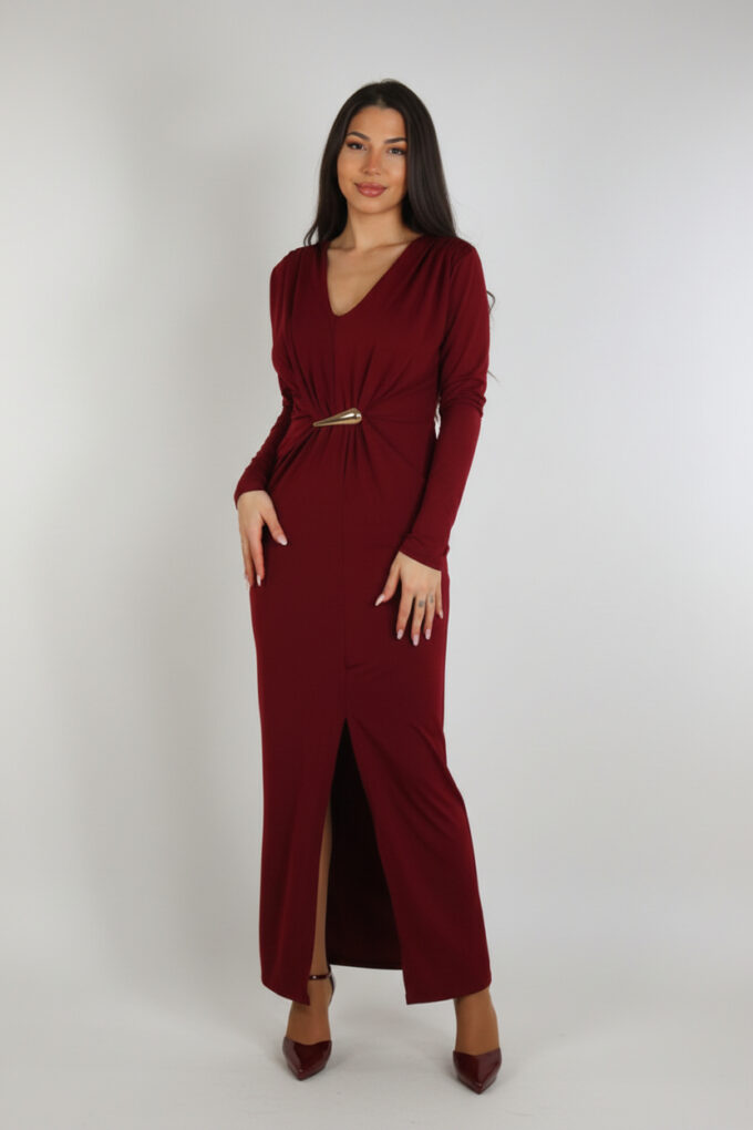 Vestido Largo Broche Lágrima