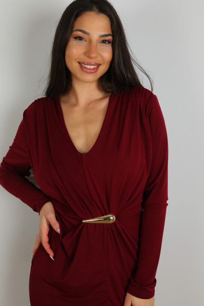 Vestido Largo Broche Lágrima