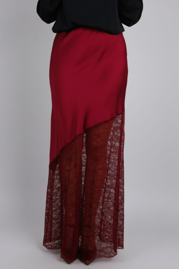 Falda Satén Encaje