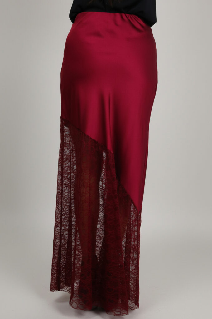 Falda Satén Encaje