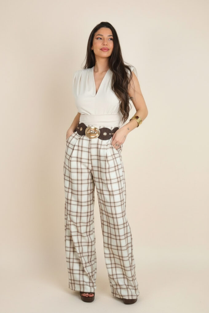 Pantalon Ancho Cuadros