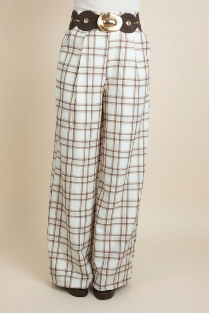 Pantalon Ancho Cuadros