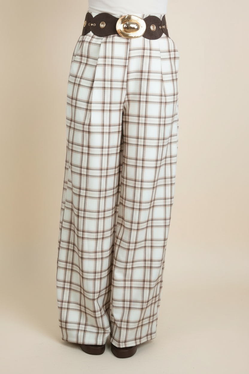 Pantalon Ancho Cuadros - Imagen 8