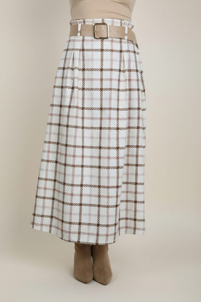 Falda Cuadros Cinturón