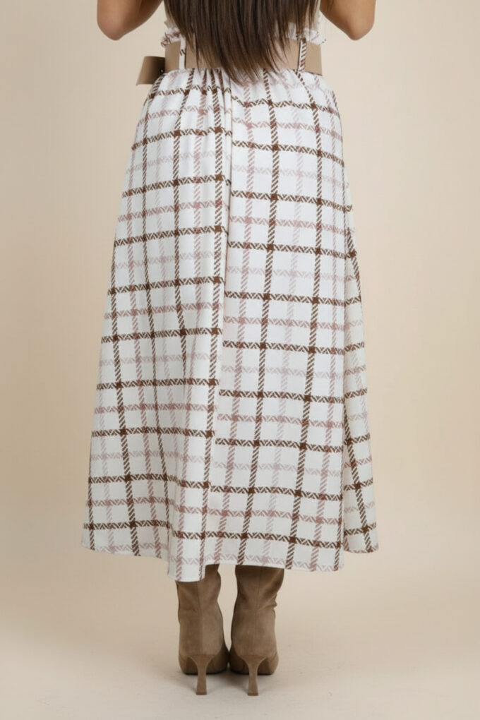 Falda Cuadros Cinturón