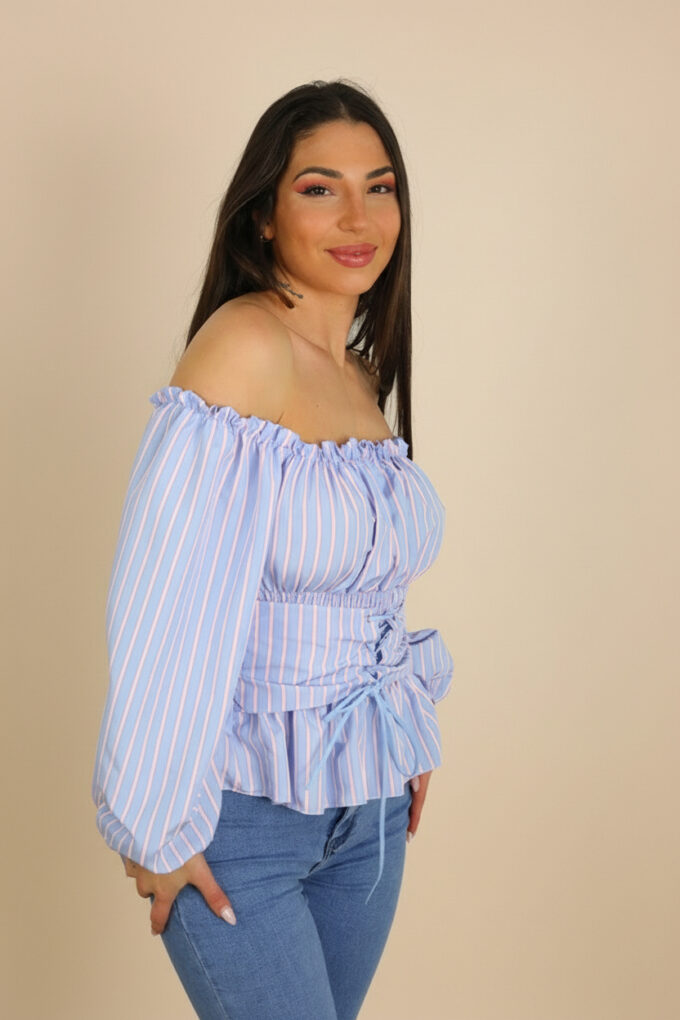 Blusa Fruncida Rayas