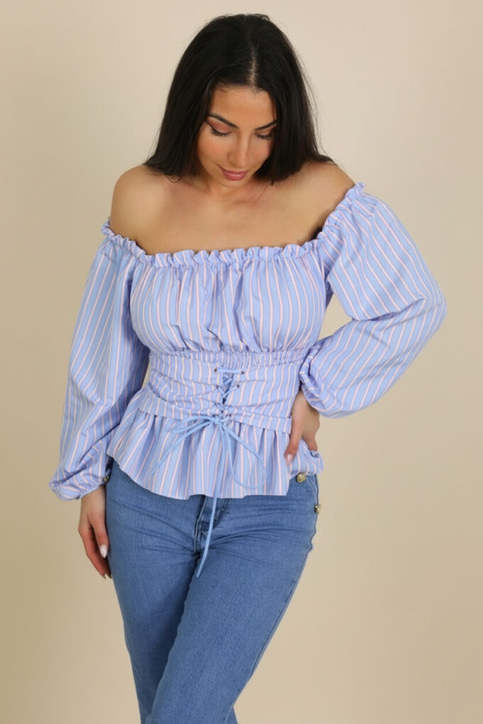 Blusa Fruncida Rayas