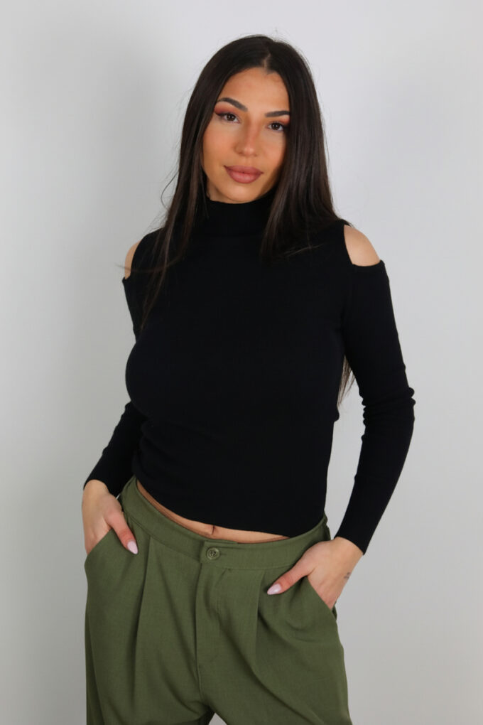 Jersey Hombros Descubierto - Única, Negro