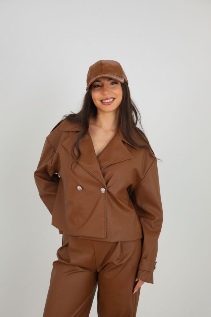 Chaqueta Polipiel Cruzada