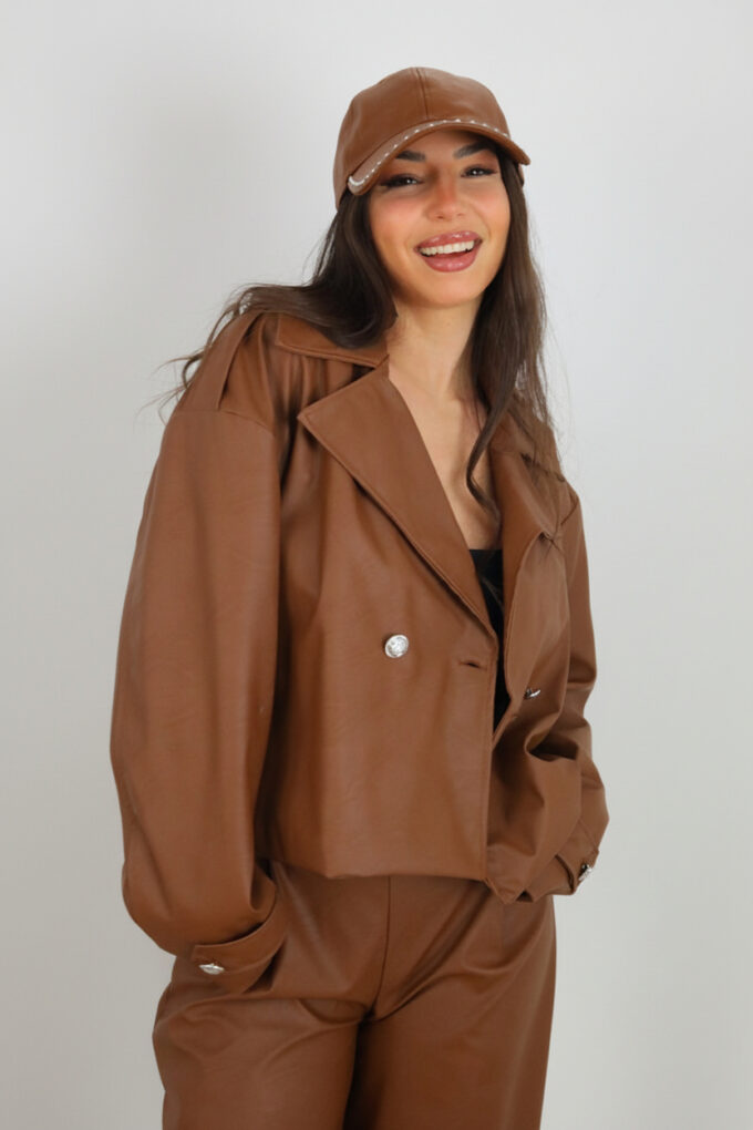 Chaqueta Polipiel Cruzada