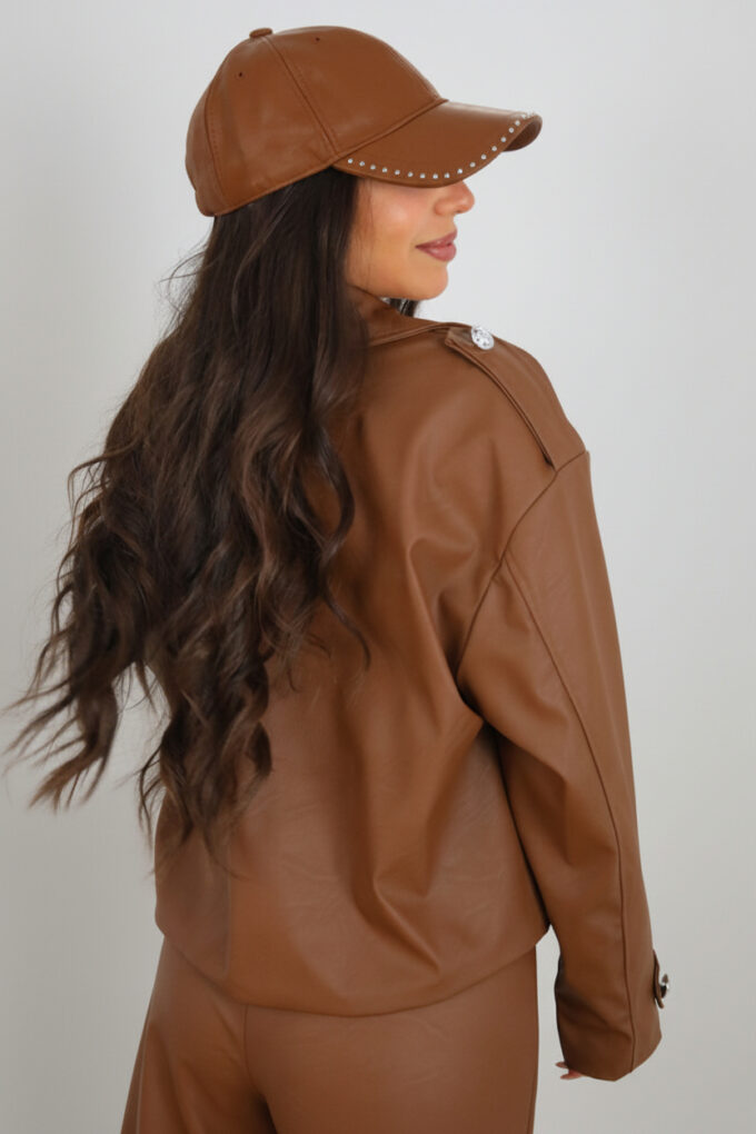 Chaqueta Polipiel Cruzada