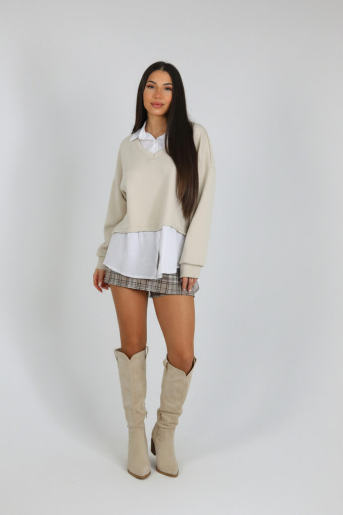 Sudadera Cuello Camisa