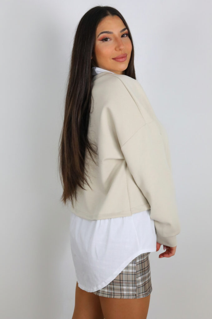 Sudadera Cuello Camisa