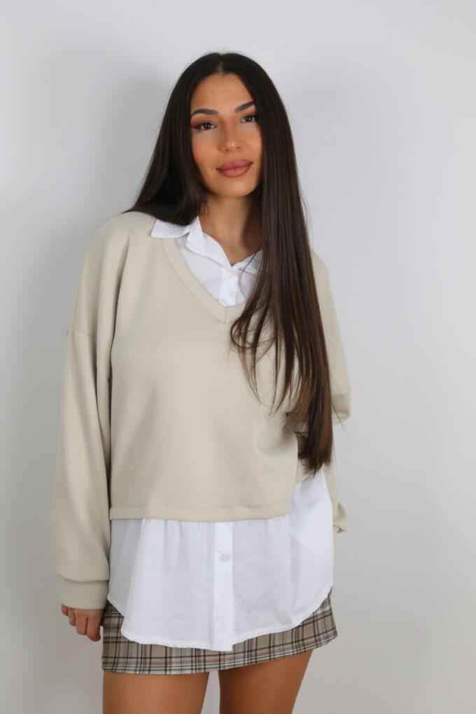 Sudadera Cuello Camisa