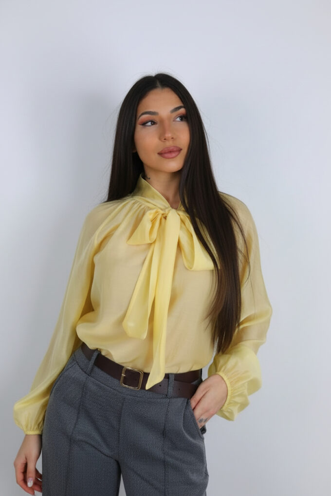 Camisa Lazo Satinada - Única, Amarillo