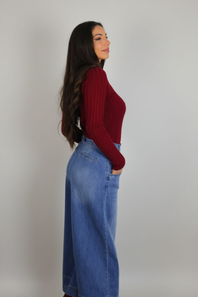 Jersey Acanalado Cuello Medio