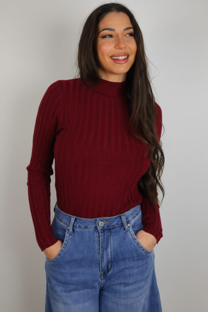 Jersey Acanalado Cuello Medio