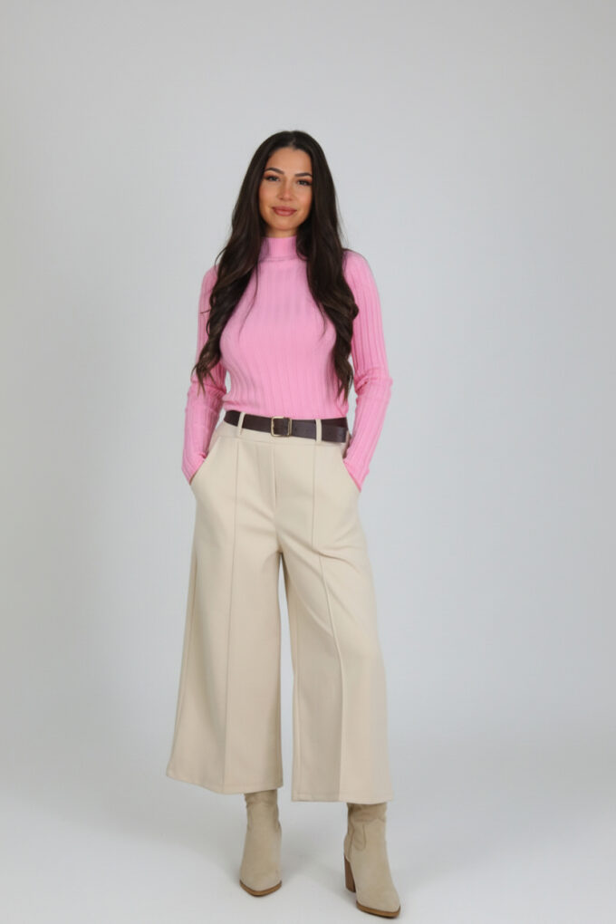 Jersey Acanalado Cuello Medio