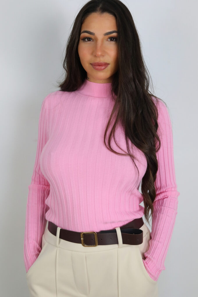 Jersey Acanalado Cuello Medio