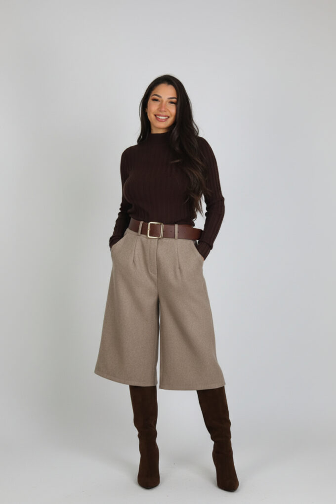 Jersey Acanalado Cuello Medio