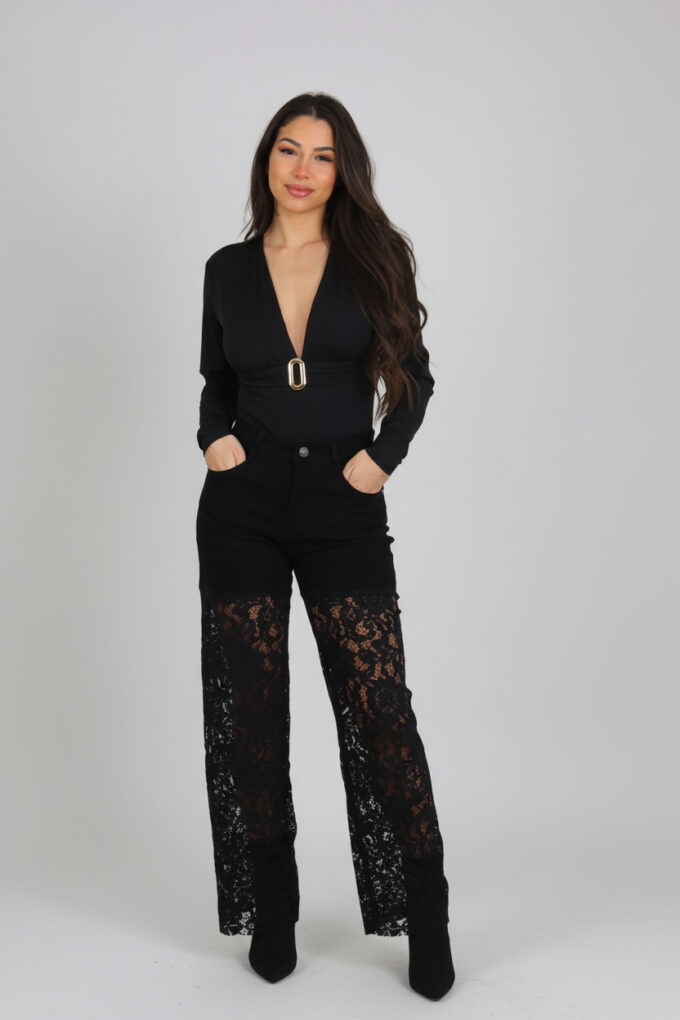 Vaquero Wide Leg Encaje