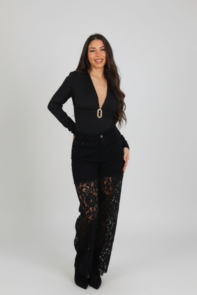 Vaquero Wide Leg Encaje