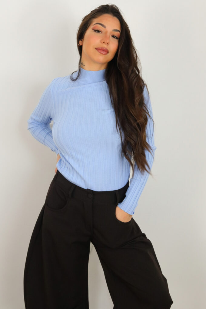 Jersey Acanalado Cuello Medio