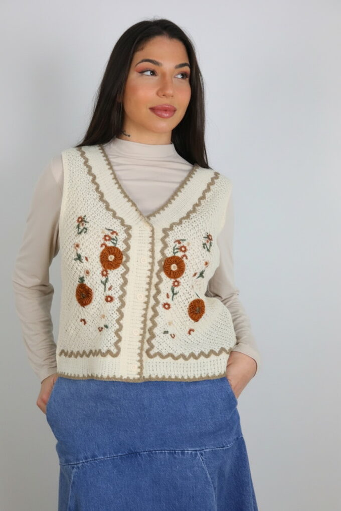 Chaleco Croché Bordado