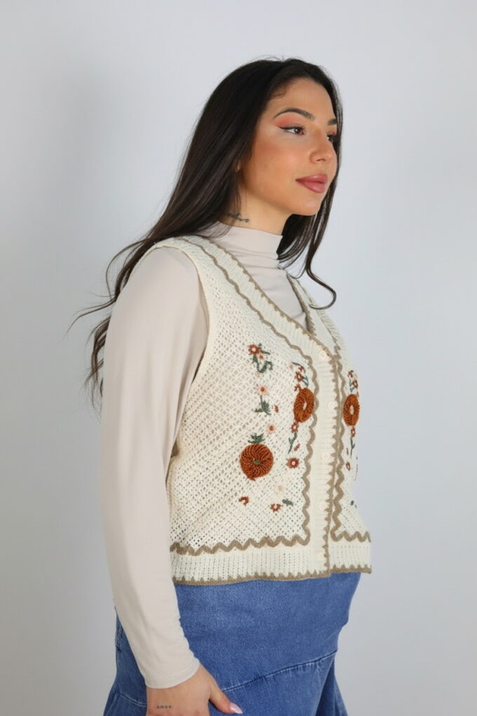 Chaleco Croché Bordado