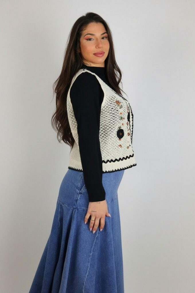 Chaleco Croché Bordado