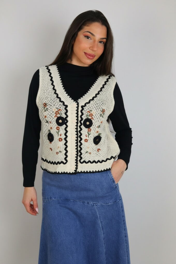 Chaleco Croché Bordado