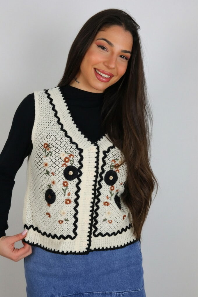 Chaleco Croché Bordado