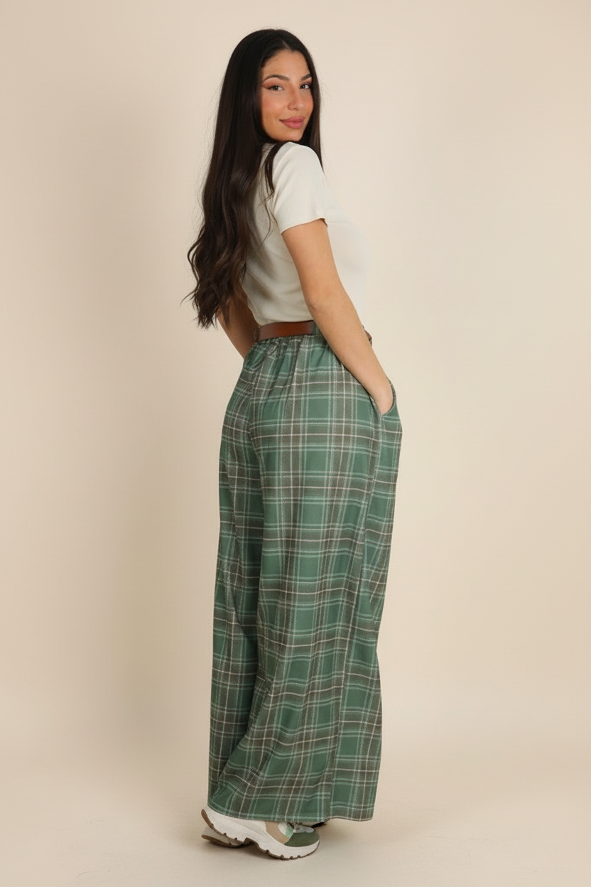 Pantalon Cuadros Cinturón - Imagen 3