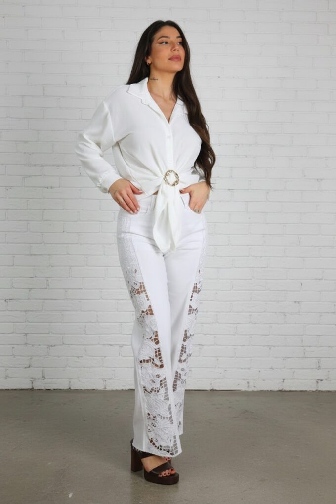 Vaquero Wide Leg Encaje