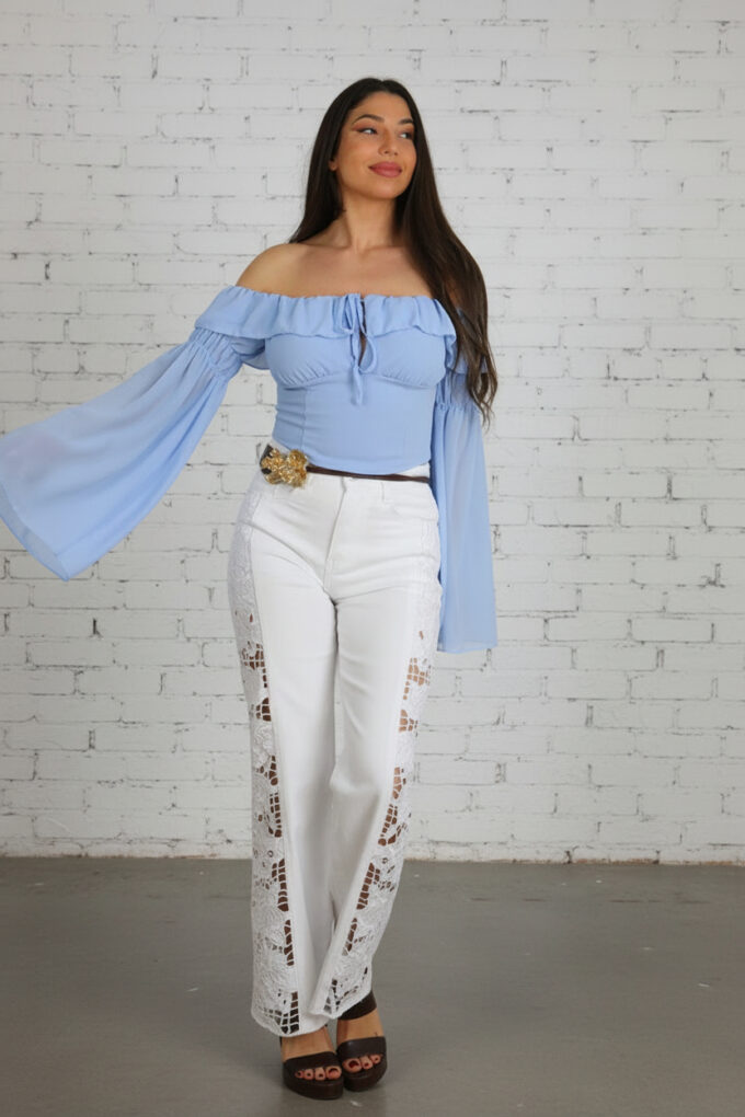 Vaquero Wide Leg Encaje