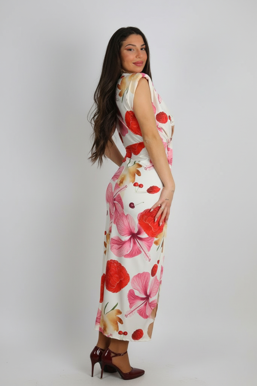 Vestido Hombreras Estampado - Imagen 3