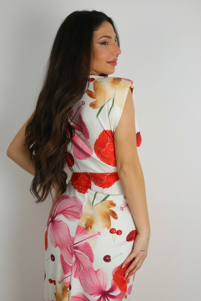 Vestido Hombreras Estampado - Imagen 5