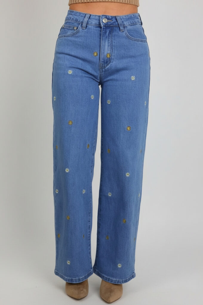 Vaquero Wide Leg Bordado