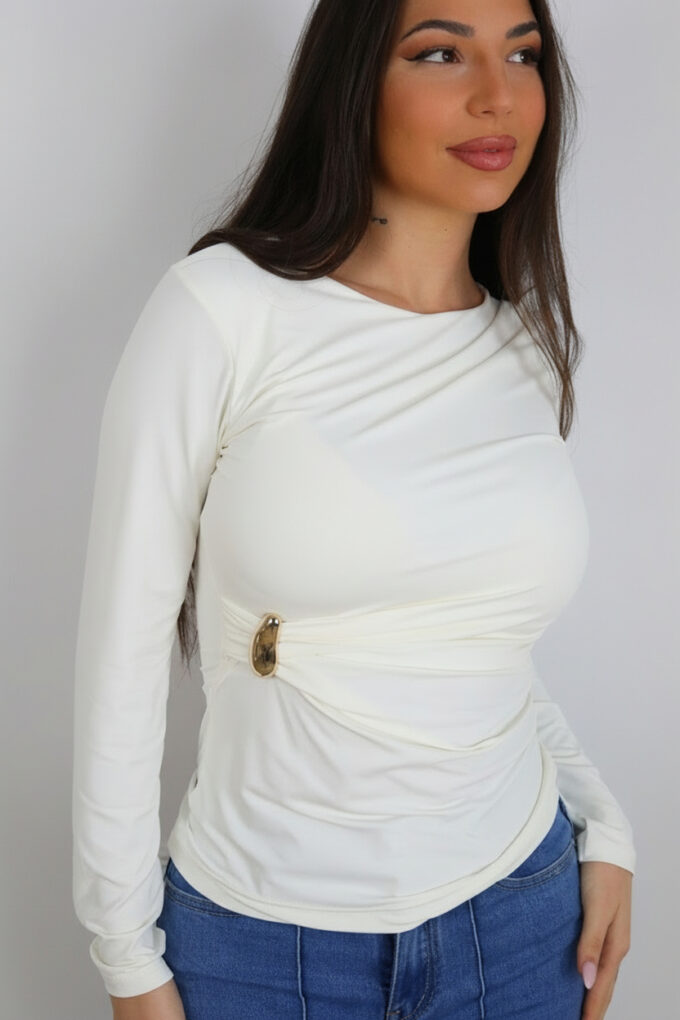 Camiseta Pliegues Broche