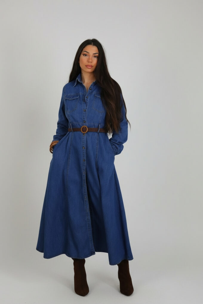 Vestido Largo Vaquero